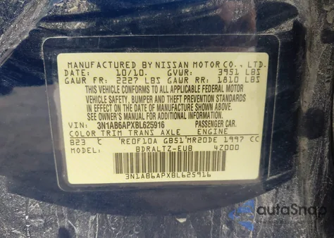 2011 Nissan Sentra 2.0S from USA, damaged, VIN 3N1AB6APXBL625916